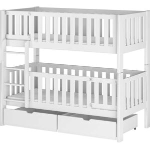 Bílá patrová dětská postel s úložným prostorem 80x180 cm Ksawery - Lano Meble