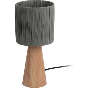 Stolní lampa se stínidlem z papírového výpletu v šedo-přírodní barvě (výška 33 cm) Sheer Cone – Leitmotiv