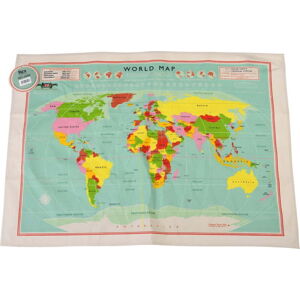 Bavlněná utěrka Rex London World Map, 50 x 70 cm