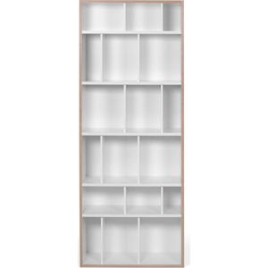 Bílá knihovna s hranou v dřevěném dekoru 72x188 cm Group - TemaHome