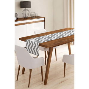 Běhoun na stůl z mikrovlákna Minimalist Cushion Covers Grey Stripes, 45 x 140 cm