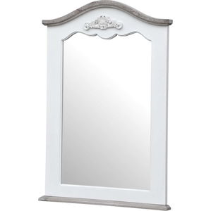 Bílé nástěnné zrcadlo z topolového dřeva s přírodními detaily Livin Hill Rimini, 60 x 85 cm