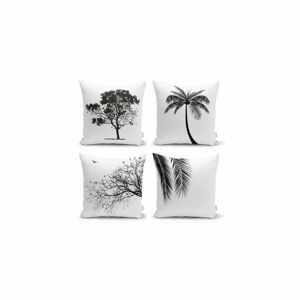Sada 4 dekorativních povlaků na polštáře Minimalist Cushion Covers Black and White, 45 x 45 cm