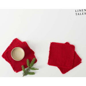 Červené podtácky v sadě 4 ks – Linen Tales