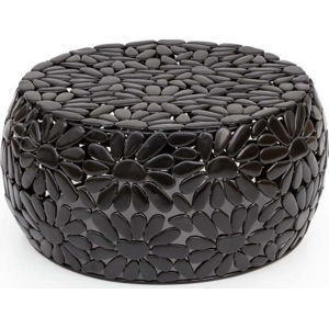 Černý konferenční stolek WOOX LIVING Floral, ⌀ 56 cm