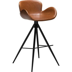 Koňakově hnědá barová židle z imitace kůže DAN–FORM Denmark Gaia, výška 97 cm