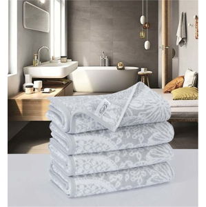 Sada 4 bavlněných ručníků Descanso Preyo Gris, 50 x 100 cm