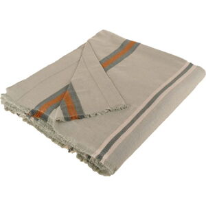 Šedozelený přehoz přes postel ze směsi bavlny a lnu Buldan's Aren, 240 x 260 cm