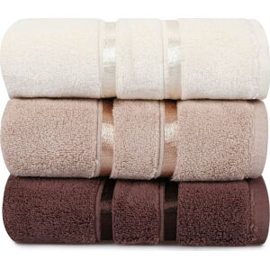 Sada 3 hnědých bavlněných ručníků Hobby Dolce, 50 x 90 cm