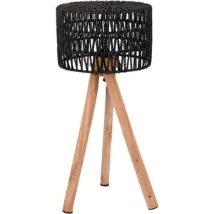 Černá stolní lampa z mangového dřeva LABEL51 Stripe