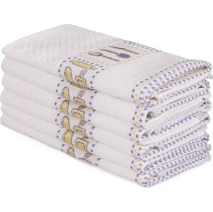 Sada 6 béžových bavlněných ručníků Beyaz Cantajo, 30 x 50 cm