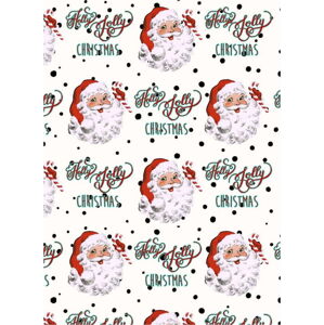 5 archů bílého balícího papíru eleanor stuart Holly Jolly Christmas, 50 x 70 cm