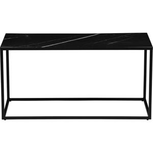 Černý odkládací stolek s deskou v dekoru mramoru vtwonen, 90 x 45 cm