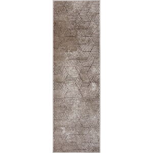 Hnědý běhoun Hanse Home Lux Polygon, 70 x 400 cm