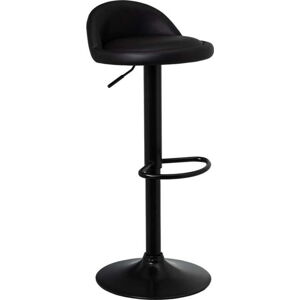 Černé barové židle s nastavitelnou výškou z imitace kůže v sadě 2 ks (výška sedáku 72 cm) – Casa Selección
