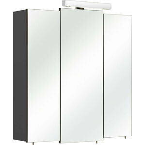 Tmavě šedá závěsná koupelnová skříňka se zrcadlem 83x73 cm Set 311 - Pelipal