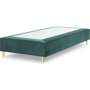Tyrkysová sametová jednolůžková postel Cosmopolitan Design Lia, 90 x 200 cm