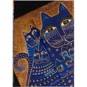 Týdenní diář s magnetickým zavíráním na rok 2022 Paperblanks Mediterranean Cats, 10 x 14 cm