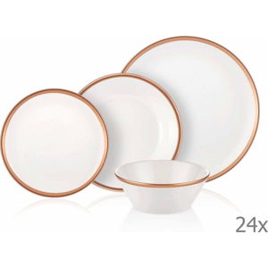 24dílný set porcelánového nádobí Mia Halos Bronze