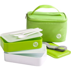 Set zeleného svačinového boxu a tašky Premier Housewares Grub Tub, 21 x 13 cm