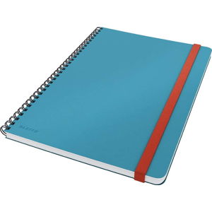 Modrý kroužkový zápisník s hebkým povrchem Leitz, 80 stran