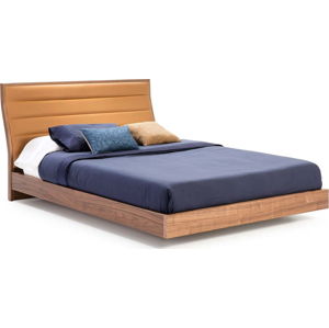 Dvoulůžková postel s nohami z ořechového dřeva Ángel Cerdá, 160 x 200 cm