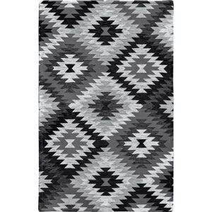 Černo-šedý pratelný běhoun 55x115 cm Avana Nero – Floorita