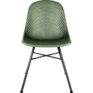 Tmavě zelená jídelní židle Leitmotiv Diamond Mesh