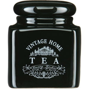 Černá keramická dóza na čaj Premier Housewares Vintage Home