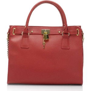 Červená kožená kabelka Giulia Massari Clementine