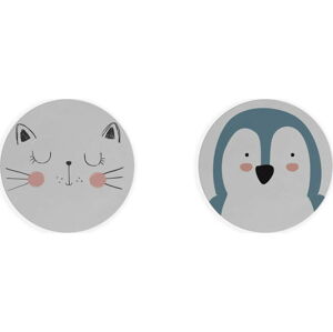 Sada 2 prostírání Madre Selva Cat & Penguin, ⌀ 32 cm