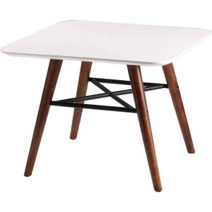 Bílý odkládací stolek s tmavě hnědým podnožím sømcasa Andy