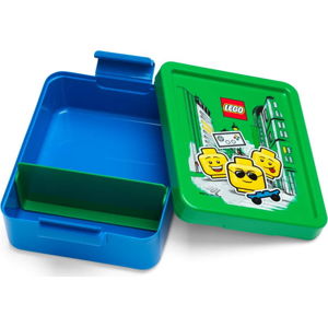 Modrý box na svačinu se zeleným víčkem LEGO® Iconic