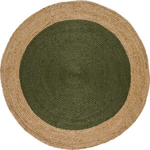 Zeleno-přírodní barvě kulatý koberec ø 120 cm Mahon – Universal