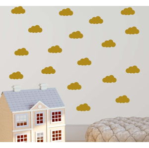 Sada žlutých samolepek na zeď North Carolina Scandinavian Home Decors Cloudy