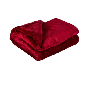 Vínově červená mikroplyšová deka My House Amber, 200 x 220 cm