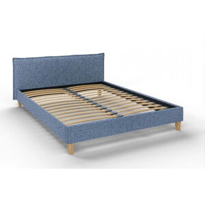 Modrá čalouněná dvoulůžková postel s roštem 160x200 cm Tina – Ropez