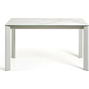 Bílo-šedý rozkládací jídelní stůl Kave Home Atta, 140 x 90 cm