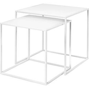 Bílé kovové konferenční stolky v sadě 2 ks 40x40 cm Fera – Blomus