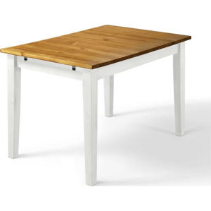 Jídelní stůl z borovicového masivu s bílými nohami Støraa Daisy, 75 x 120 cm