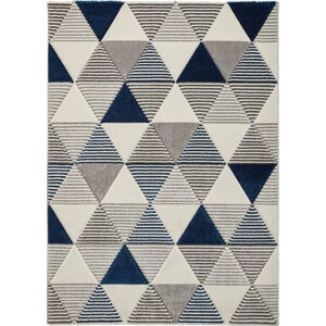 Modro-šedý koberec Think Rugs Brooklyn Geo, 160 x 220 cm