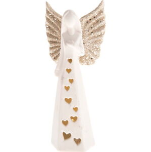 Bílý porcelánový anděl Dakls, výška 15,4 cm