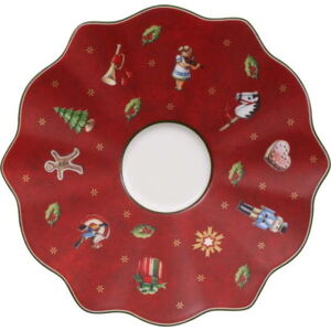 Červený porcelánový podšálek s vánočním motivem Villeroy & Boch, ø 13 cm