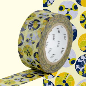 Žluto-modrá washi páska MT Masking Tape Succulent
