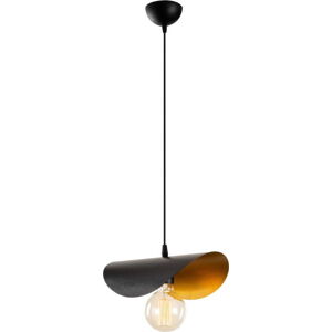 Závěsné svítidlo v černé a bronzové barvě s kovovým stínidlem Sivani – Opviq lights
