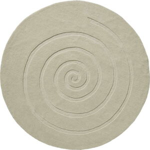 Krémově bílý vlněný koberec Think Rugs Spiral, ⌀ 140 cm