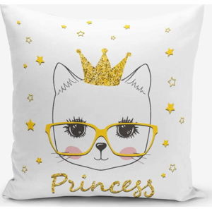 Povlak na polštář s příměsí bavlny Minimalist Cushion Covers Princess Cat Modern, 45 x 45 cm