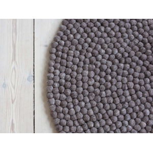 Ořechově hnědý kuličkový vlněný koberec Wooldot Ball Rugs, ⌀ 120 cm