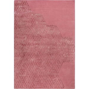Růžový vlněný koberec Flair Rugs Diamonds, 120 x 170 cm
