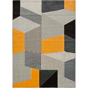 Šedo-oranžový koberec Universal Leo Grey, 140 x 200 cm